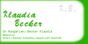 klaudia becker business card